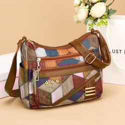 colorful plaid women's crossbody bag large capacity shoulder bag for daily use