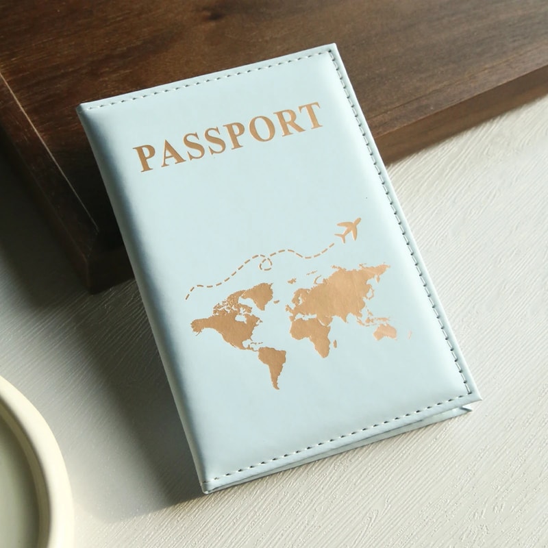 Slim Passport Holder With Cove Map Design Portable Travel Essential 5