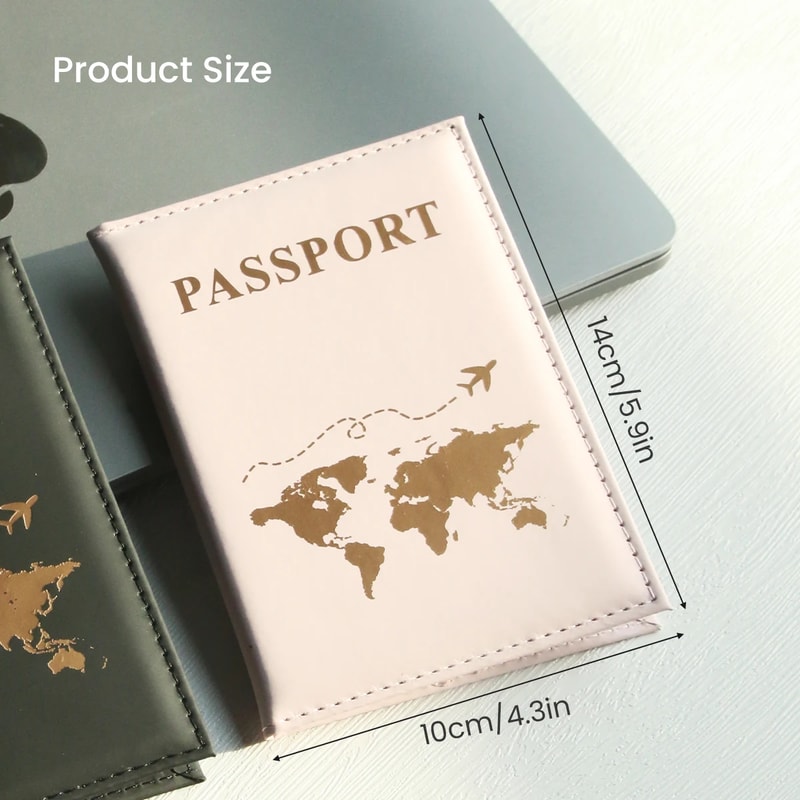 Slim Passport Holder With Cove Map Design Portable Travel Essential 3