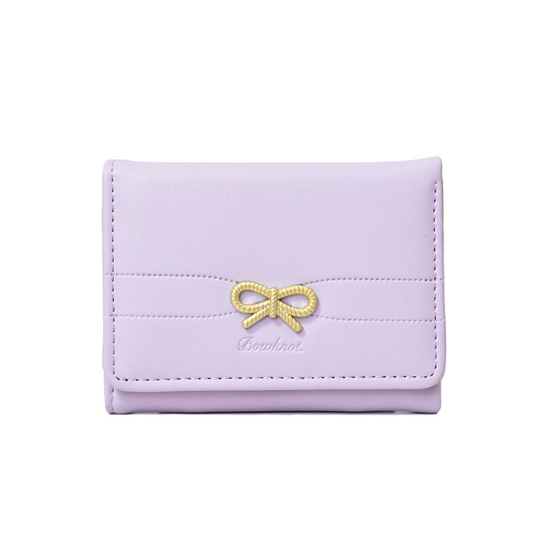 Cute Bow Small Wallet For Women Fashionable Card Holder Coin Pouch 5