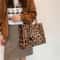 Winter Faux Fur Leopard Print Shoulder Bag Soft Plush Tote With Large Capacity For Women 1