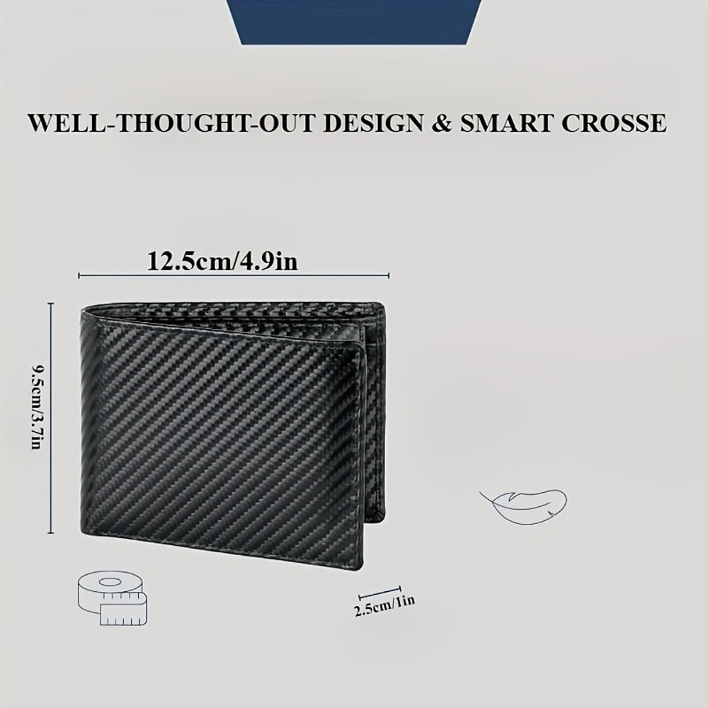 Carbon Fiber Mens Wallet With Coin Pocket Protection 3