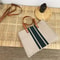 Simple Canvas Stripe Decor Bucket Handbag Stylish and Spacious Womens Top Handle Tote Bag for Casual Everyday Use