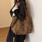 Leopard Pattern Tote Bag Vintage Canvas Shoulder Bag For School Work And Shopping Large Capacity Ha 2