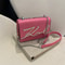 Fashionable Crossbody Bag With Solid Color Metal Letter Logo And ChainLink Strap Magnetic Button Cl 5