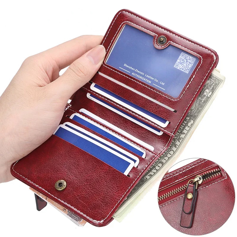Mini PU Leather Women Wallet With Free Name Engraving Fashionable Small Zipper Wallet Card Holder P 1