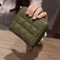 Womens Short PU Leather Wallet Plaid Nubuck Zipper Card Holder With Coin Purse For Ladies 4