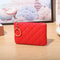 Luxury Plaid Leather Coin Purse For Women Mini Zipper Wallet With Keychain 4