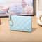Luxury Plaid Leather Coin Purse For Women Mini Zipper Wallet With Keychain 5