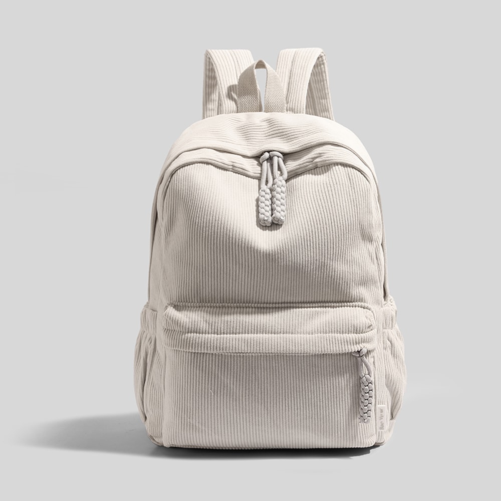 Fashion Corduroy Backpack Large Capacity School Bag With Adjustable Shoulder Straps For School Trav 5