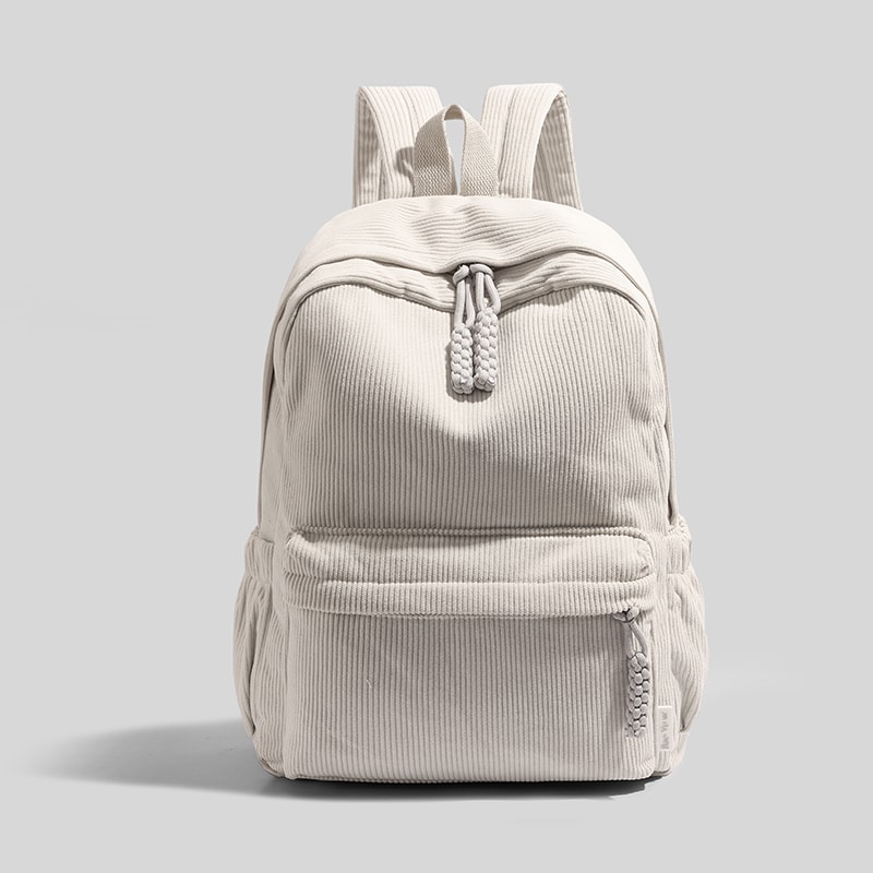 Fashion Corduroy Backpack Large Capacity School Bag With Adjustable Shoulder Straps For School Trav 5