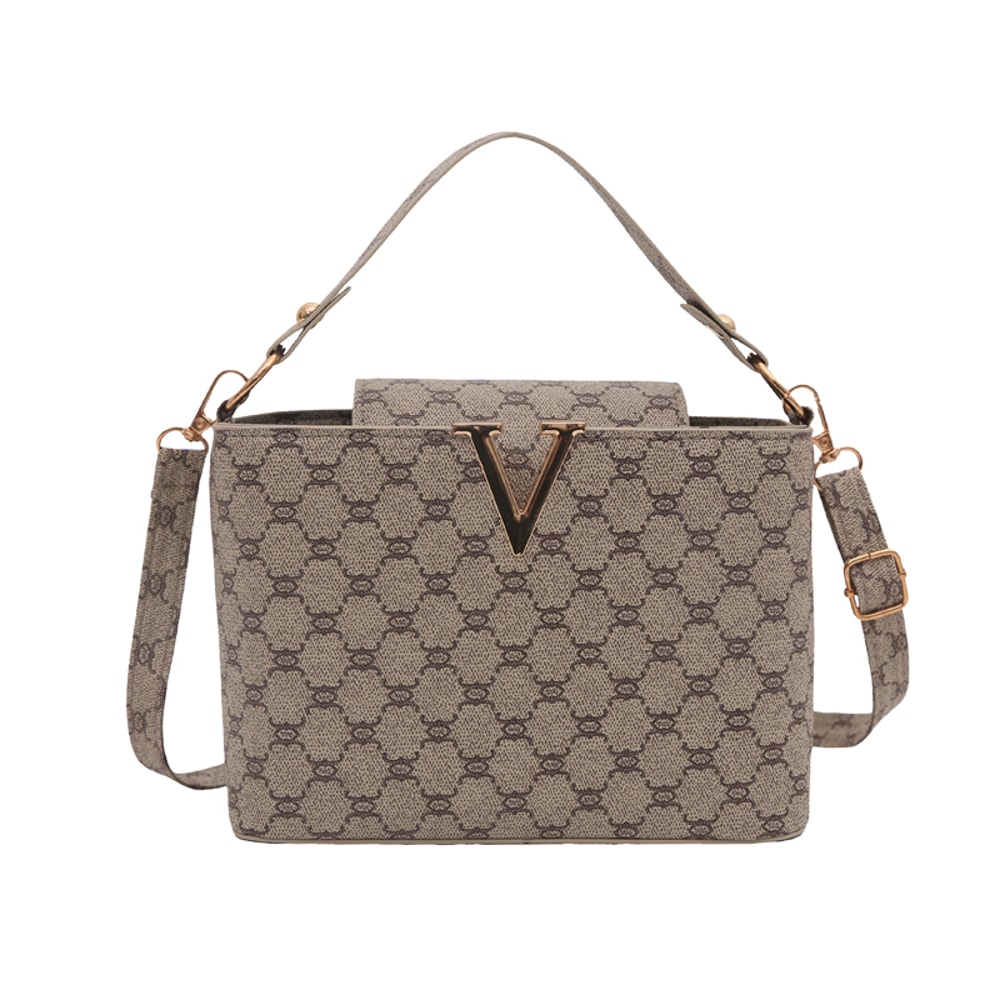 Vintage Mini PU Leather Tote Bag With Geometric Pattern Hardware Lock Womens Shoulder Crossbody Pu 7