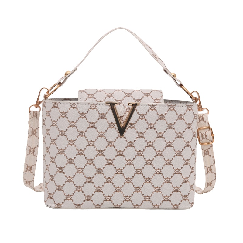 Vintage Mini PU Leather Tote Bag With Geometric Pattern Hardware Lock Womens Shoulder Crossbody Pu 8