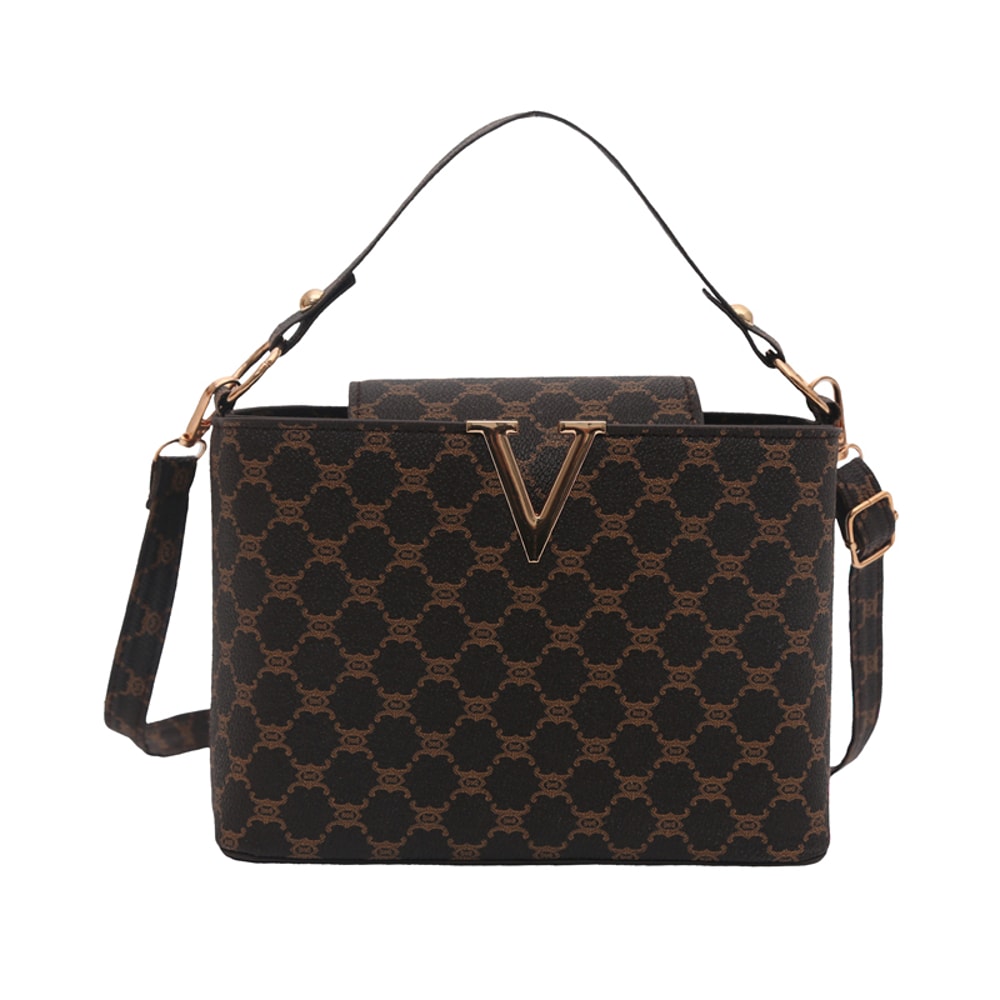 Vintage Mini PU Leather Tote Bag With Geometric Pattern Hardware Lock Womens Shoulder Crossbody Pu 9