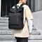 Large Capacity Backpack Stylish Black Travel Commuter Bag With Adjustable Straps And Multiple Comp 3