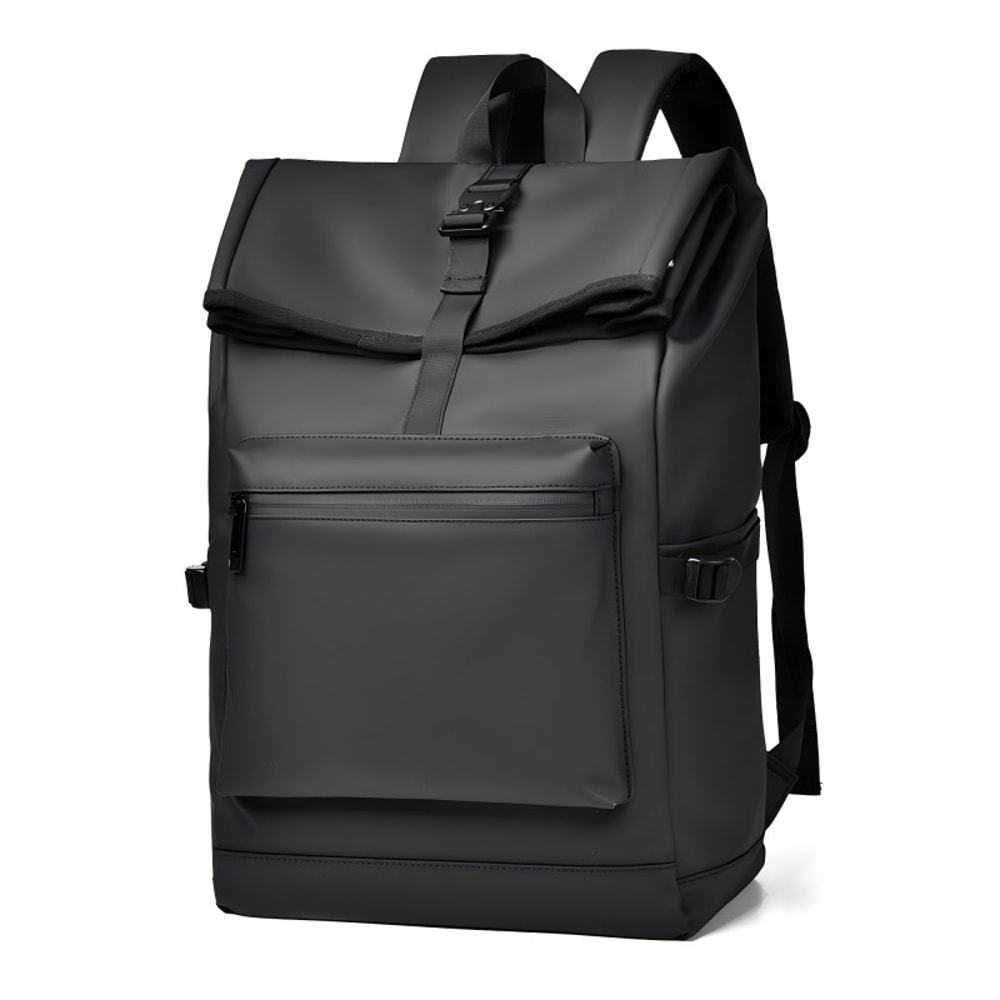 Large Capacity Backpack Stylish Black Travel Commuter Bag With Adjustable Straps And Multiple Comp 6