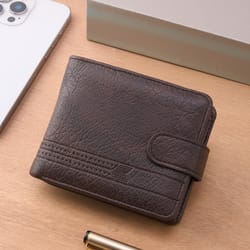 slim leather zipper wallet for men multi card coin pocket purse
