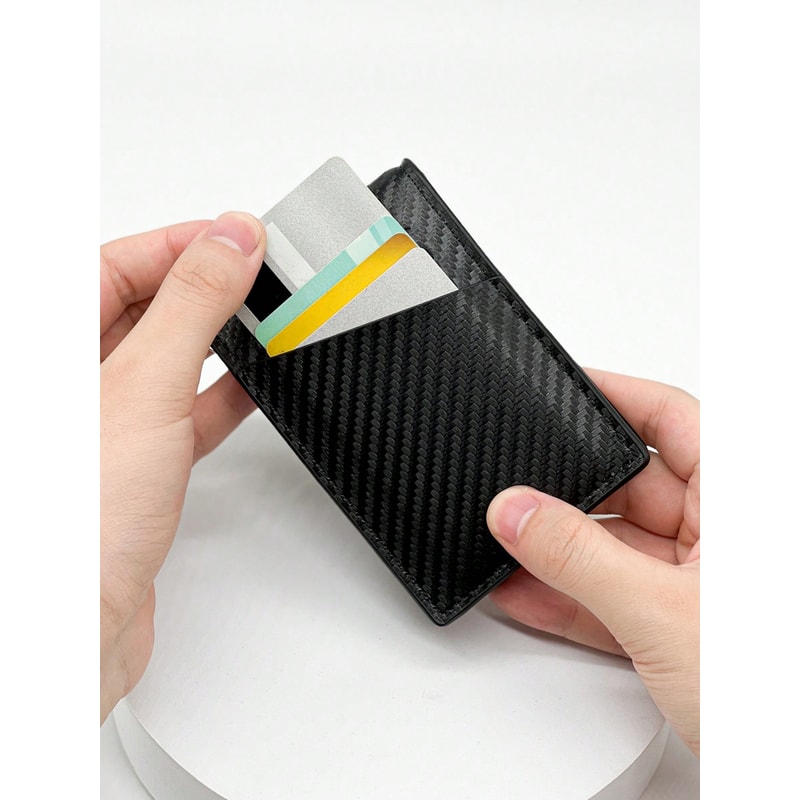 Fashion Business Carbon Fiber Mens Card Case Anti Theft Multi Card Holder 0