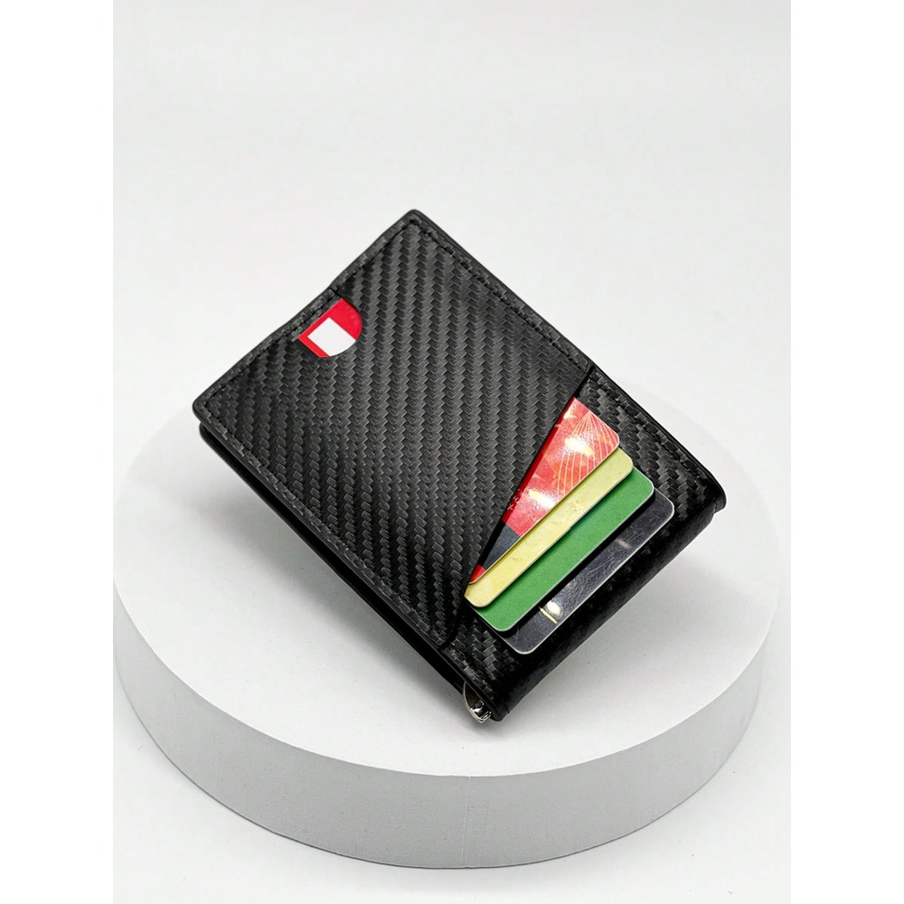 Fashion Business Carbon Fiber Mens Card Case Anti Theft Multi Card Holder 4