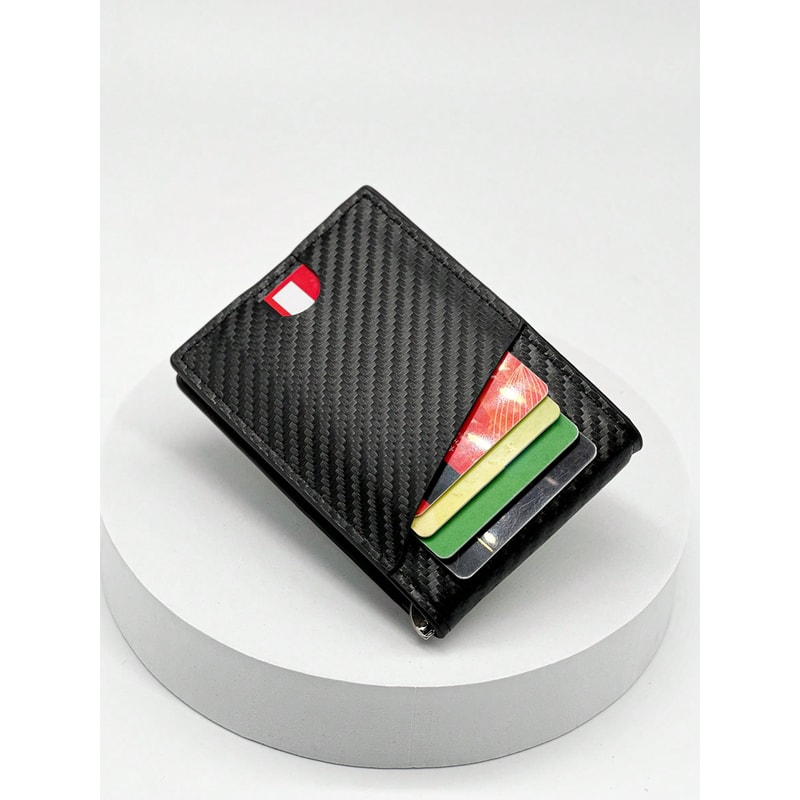 Fashion Business Carbon Fiber Mens Card Case Anti Theft Multi Card Holder 4