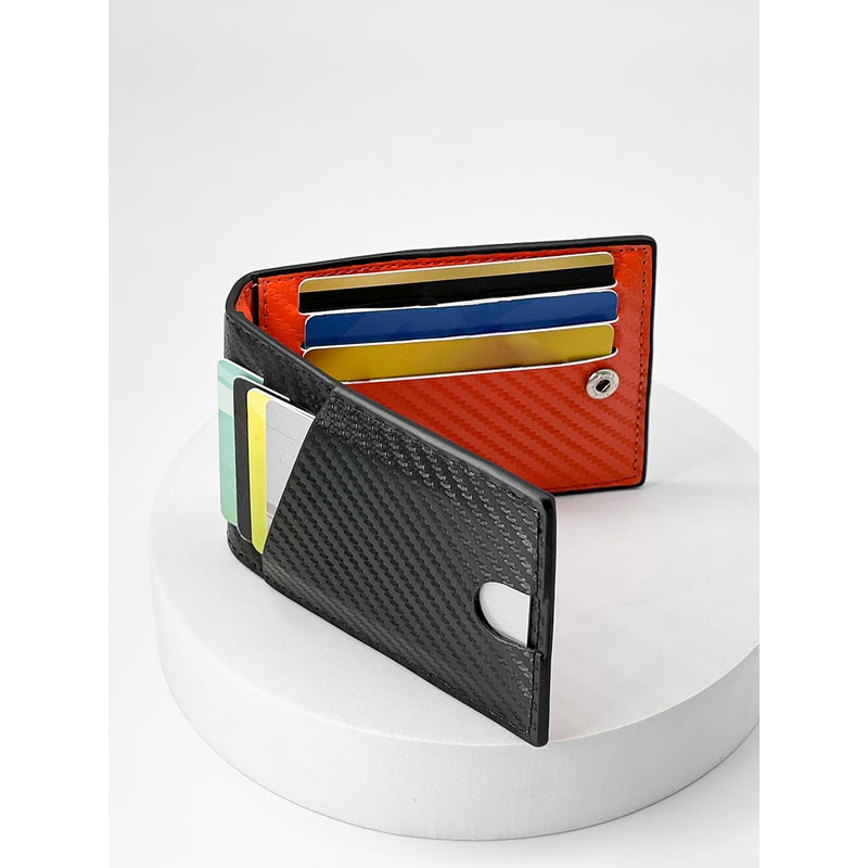 Fashion Business Carbon Fiber Mens Card Case Anti Theft Multi Card Holder 6