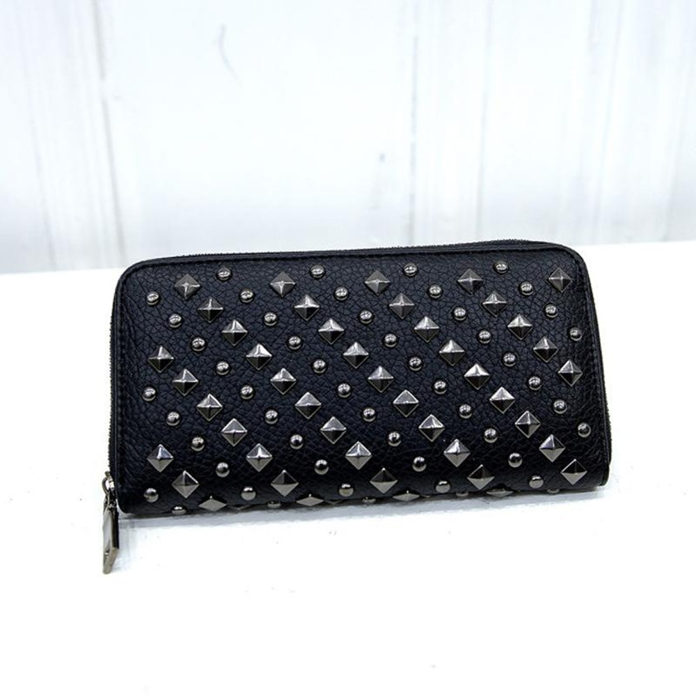 Luxury Rivets Womens Vintage Coin Purse Multifunction Card Holder Clutch Wallet 4