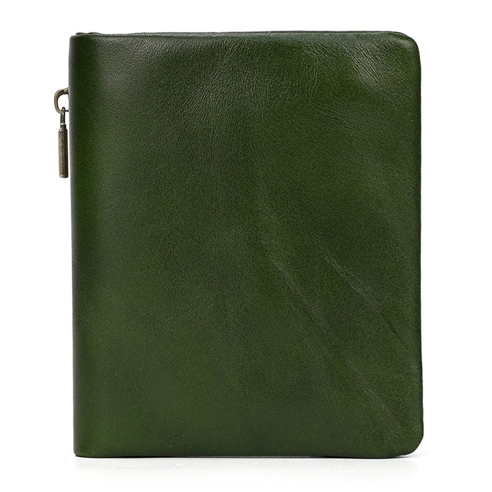 Genuine Leather Mens Zipper Wallet Real Cowhide Short Bifold Card Holder Coin Purse 4