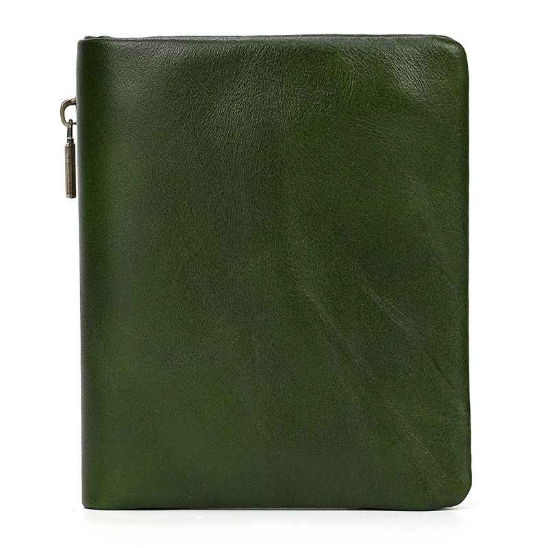 Genuine Leather Mens Zipper Wallet Real Cowhide Short Bifold Card Holder Coin Purse 4