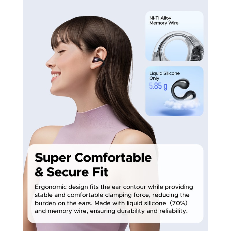 Wireless Open Ear Bluetooth Earbuds Clear Calls Multipoint Connection 4