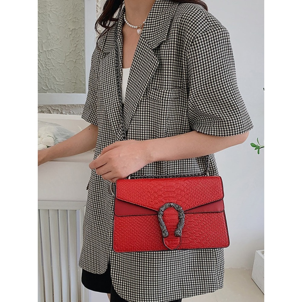 Elegant Retro Crocodile Patterned Dionysus Chain Crossbody Bag For Women 2