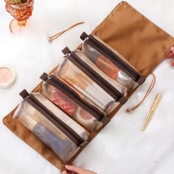 portable travel makeup organizer bag compact cosmetic storage for women