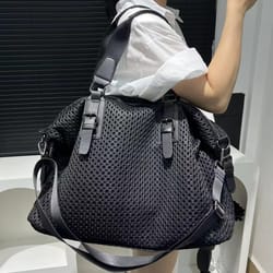 womens waterproof nylon mesh shoulder messenger bag large travel leisure bag for vacation