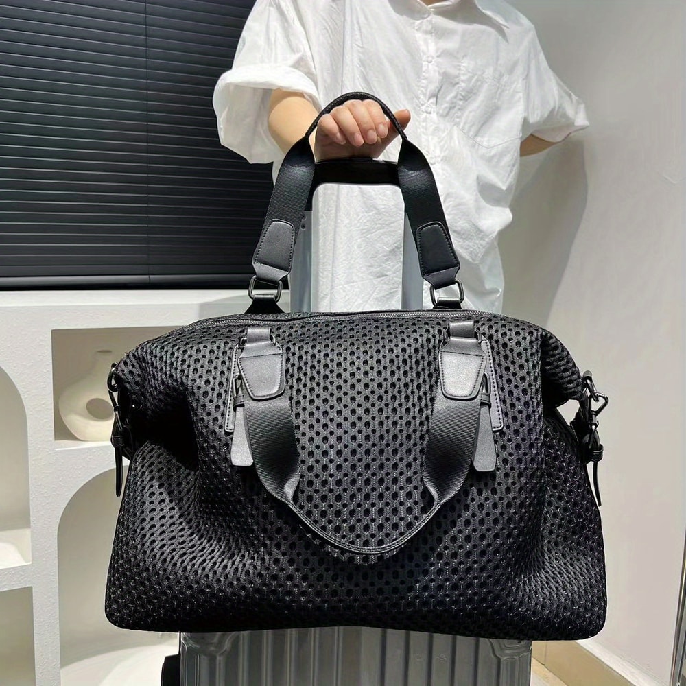 Womens Waterproof Nylon Mesh Shoulder Messenger Bag Large Travel Leisure Bag For Vacation 3