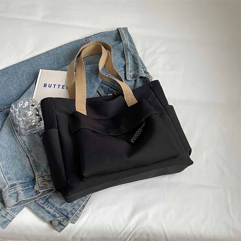 Lightweight Foldable Shoulder Bag With Multiple Pockets For Office Commute Fitness And Shopping 5