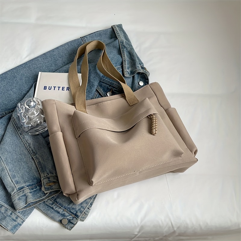 Lightweight Foldable Shoulder Bag With Multiple Pockets For Office Commute Fitness And Shopping 8