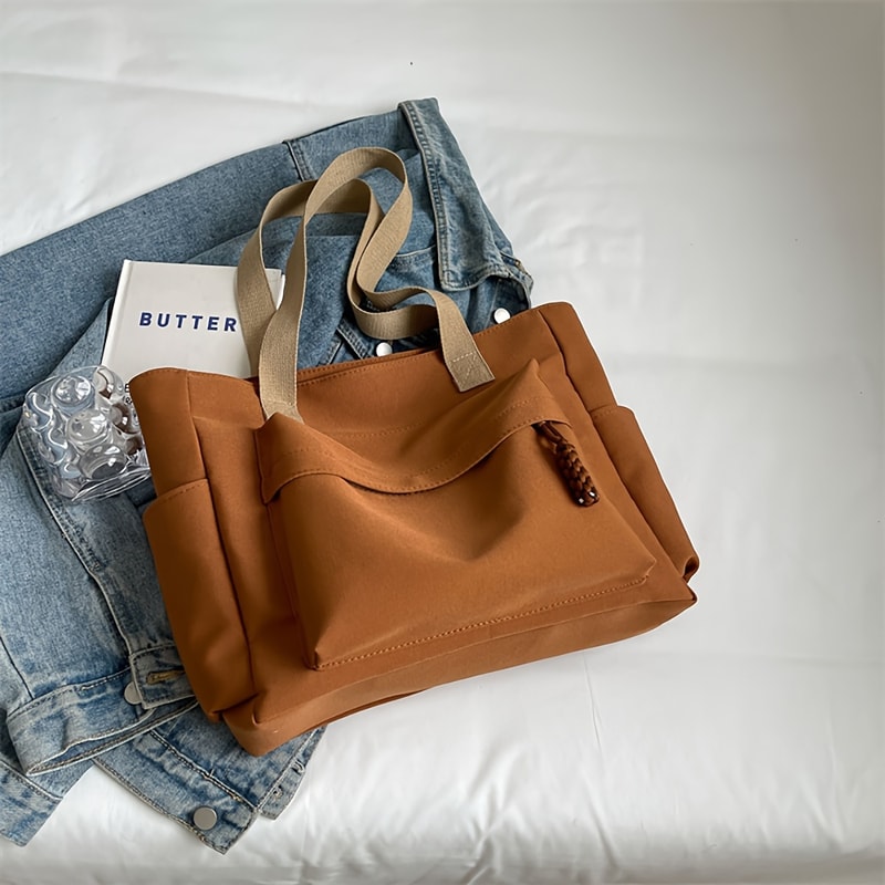 Lightweight Foldable Shoulder Bag With Multiple Pockets For Office Commute Fitness And Shopping 9