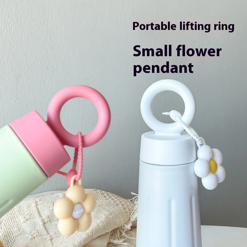 Stylish Stainless Steel Insulated Water Cup With Flower Handle Portable Cute Petal Design 1