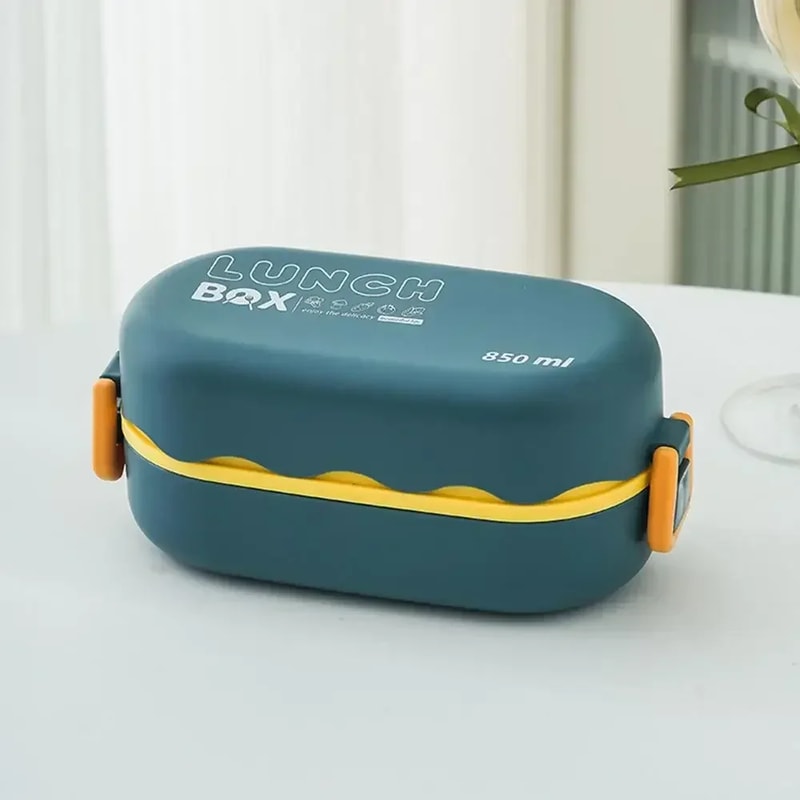 Portable Lunch Box For Kids Microwave Safe Plastic Bento Box With Compartments Sauce Box Stackable 6