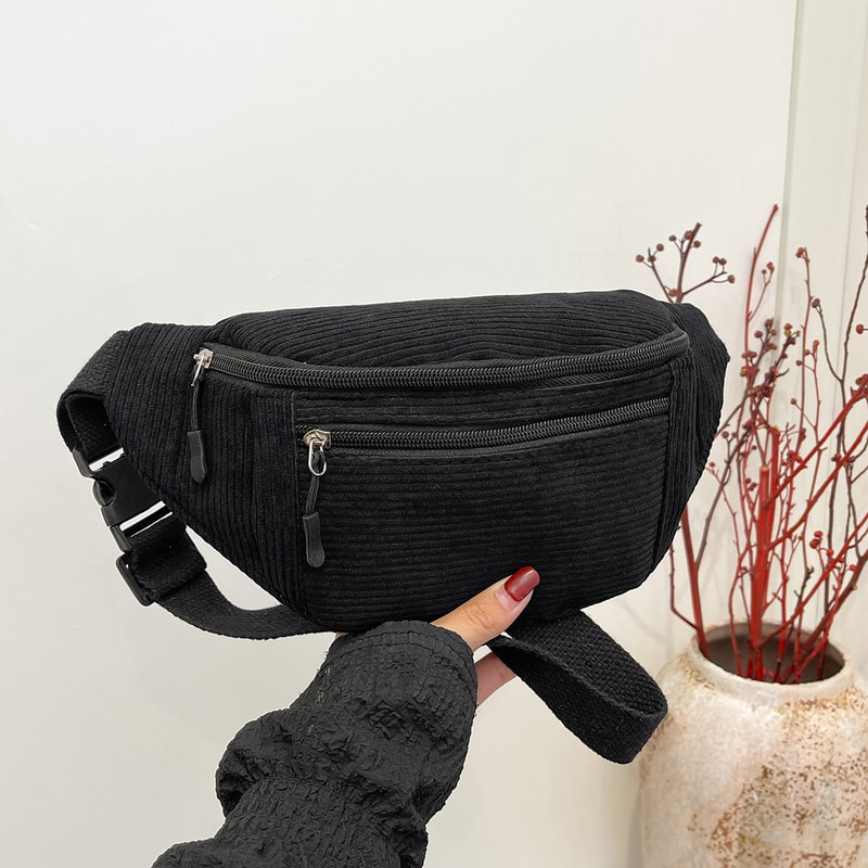 Corduroy Waist Bag For Women Fashionable Crossbody Fanny Pack Chest Shoulder Handbag Perfect For P 5