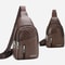 Mens Crossbody Chest Bag Durable PU Leather Fashion Shoulder Bag 1