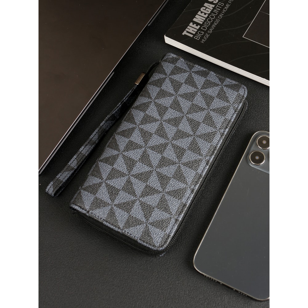 Stylish Minimalist Mens Wallet Double Zipper Clutch With Card Slots Wristlet 5