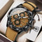 Vintage Couple Wristwatch Quartz Leather Mens Watch With Date Chronograph Waterproof Luminous Watch 6