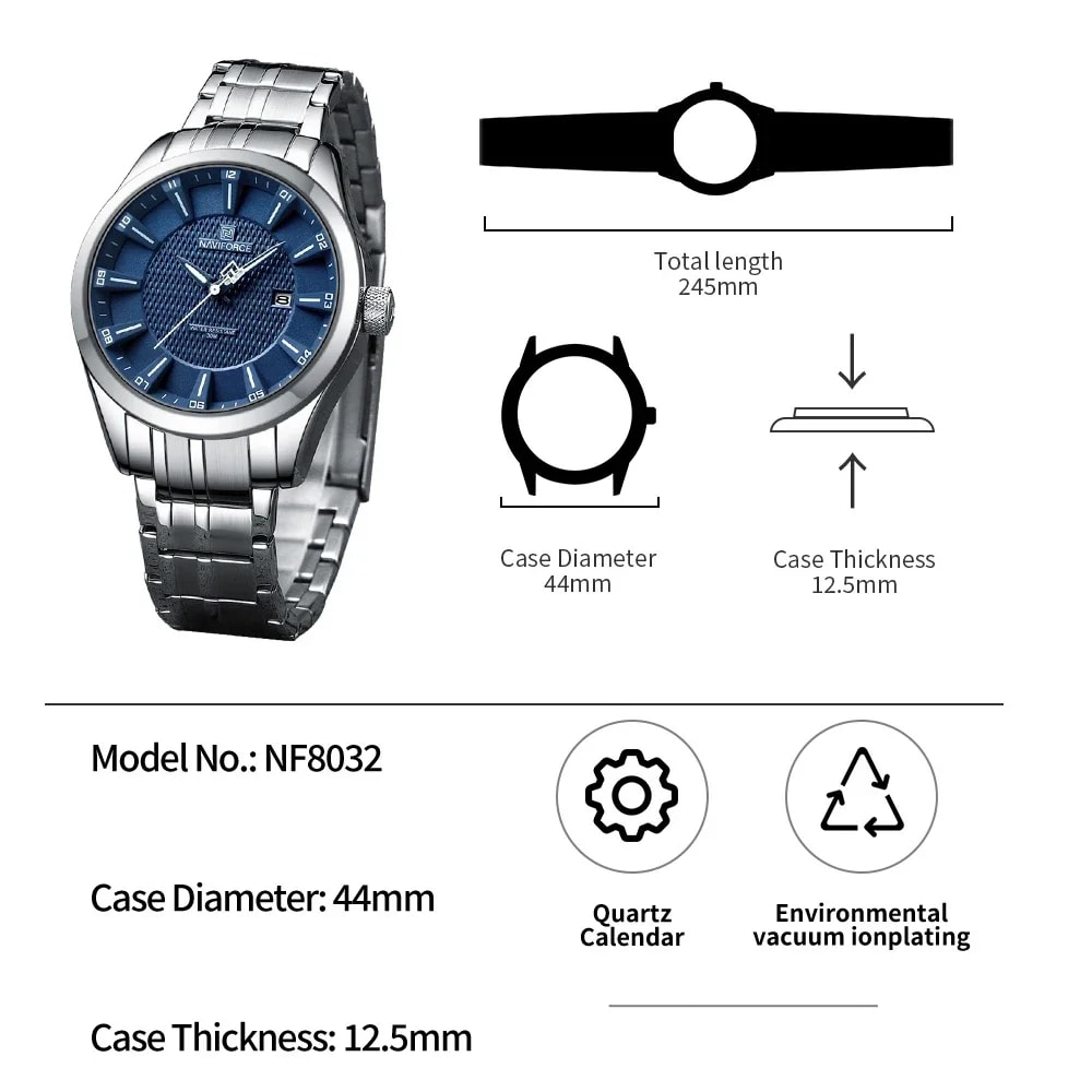 Luxury Mens Waterproof Quartz Watch Stainless Steel Luminous Wristwatch For Business Fashion 4