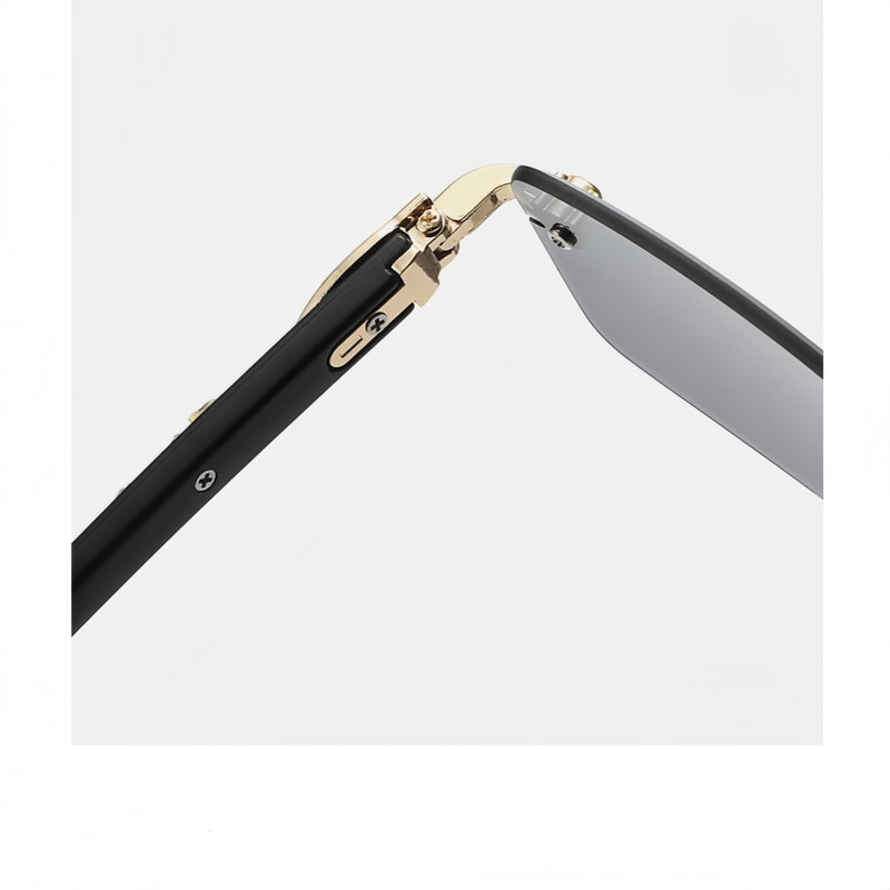 Trendy Square Frameless Sunglasses For Men With Leopard Decoration 2