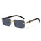 Trendy Square Frameless Sunglasses For Men With Leopard Decoration 5