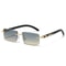 Trendy Square Frameless Sunglasses For Men With Leopard Decoration 6