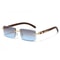 Trendy Square Frameless Sunglasses For Men With Leopard Decoration 8