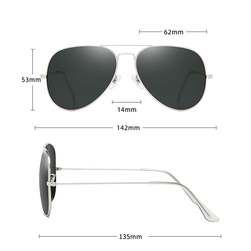 New Fashion Aviation Sunglasses For Men Women Classic Pilot Glasses With Stainless Steel Frame And