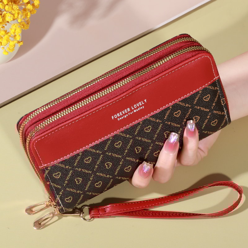 Elegant Large Capacity Wallet Clutch Zippered Card Holder With Multiple Compartments 3