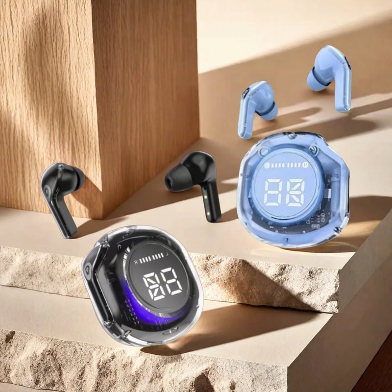 Wireless Bluetooth Earphones with Noise Reduction Touch Control & Bass for Sport & Gaming